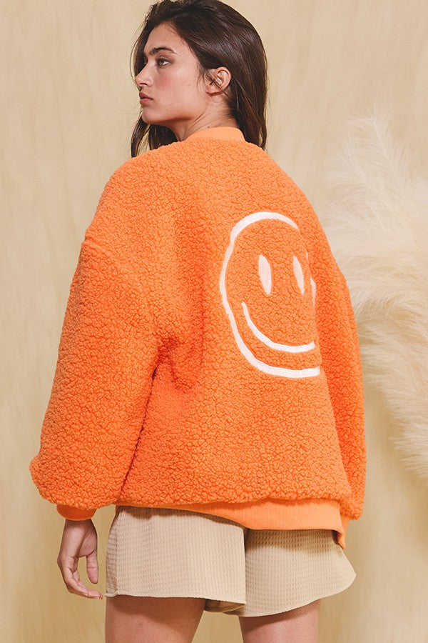 Smiley x2 Sherpa Jacket- 2 Colors
