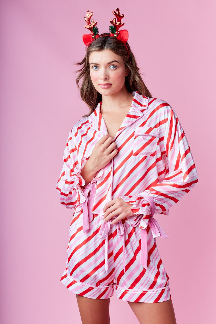Candy Cane Stripe Pajama Set- 2 Colors
