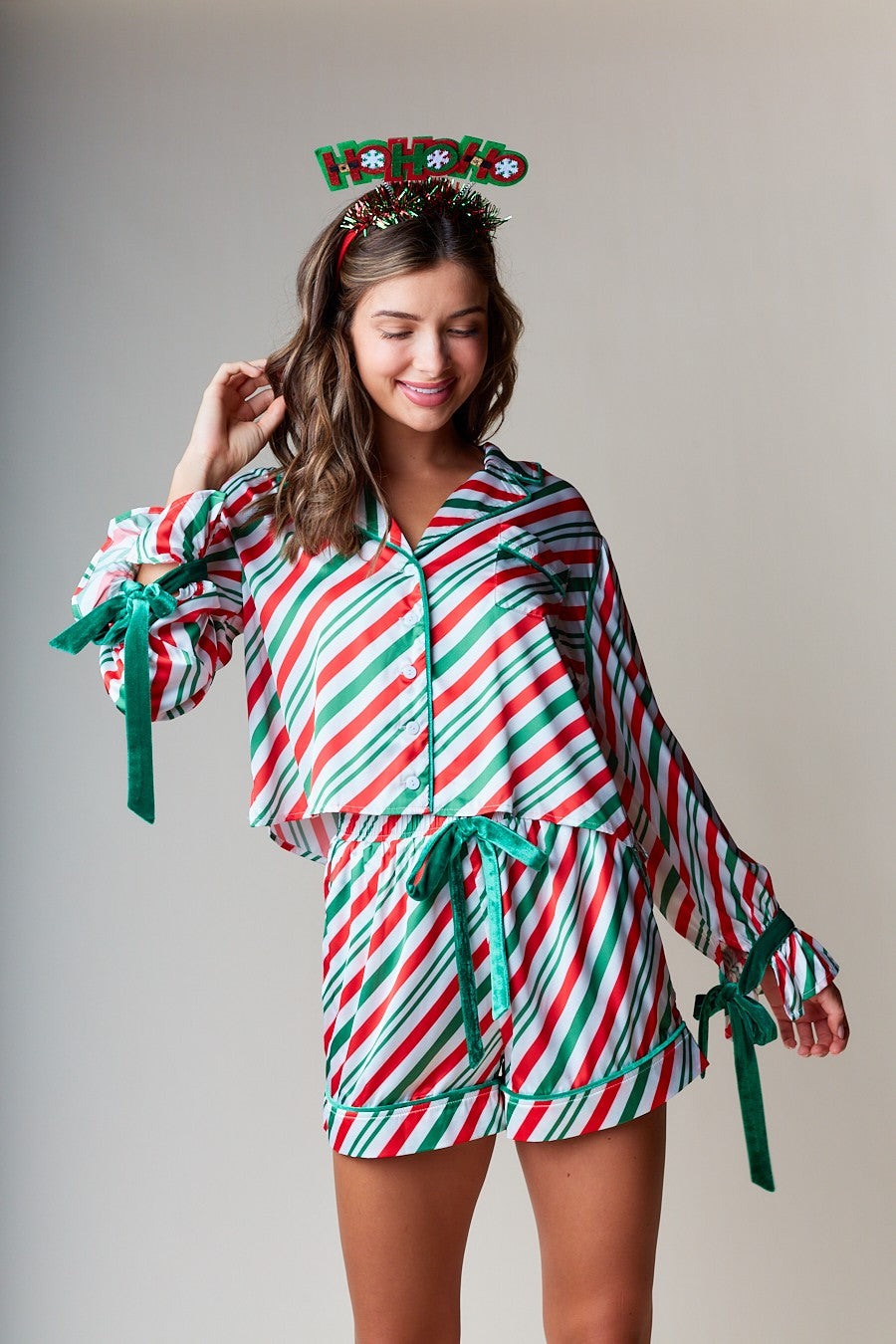Candy Cane Stripe Pajama Set- 2 Colors