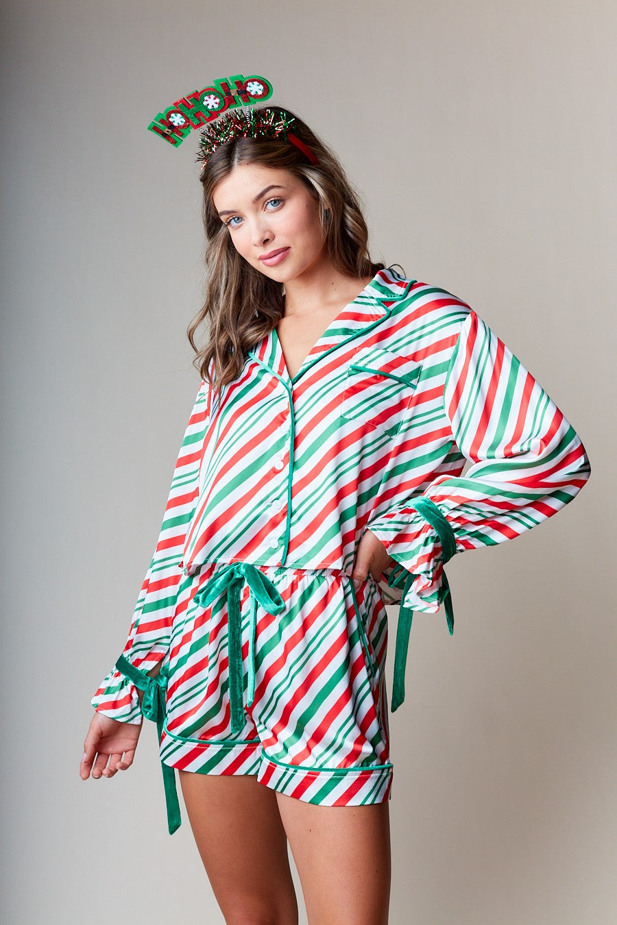 Candy Cane Stripe Pajama Set- 2 Colors