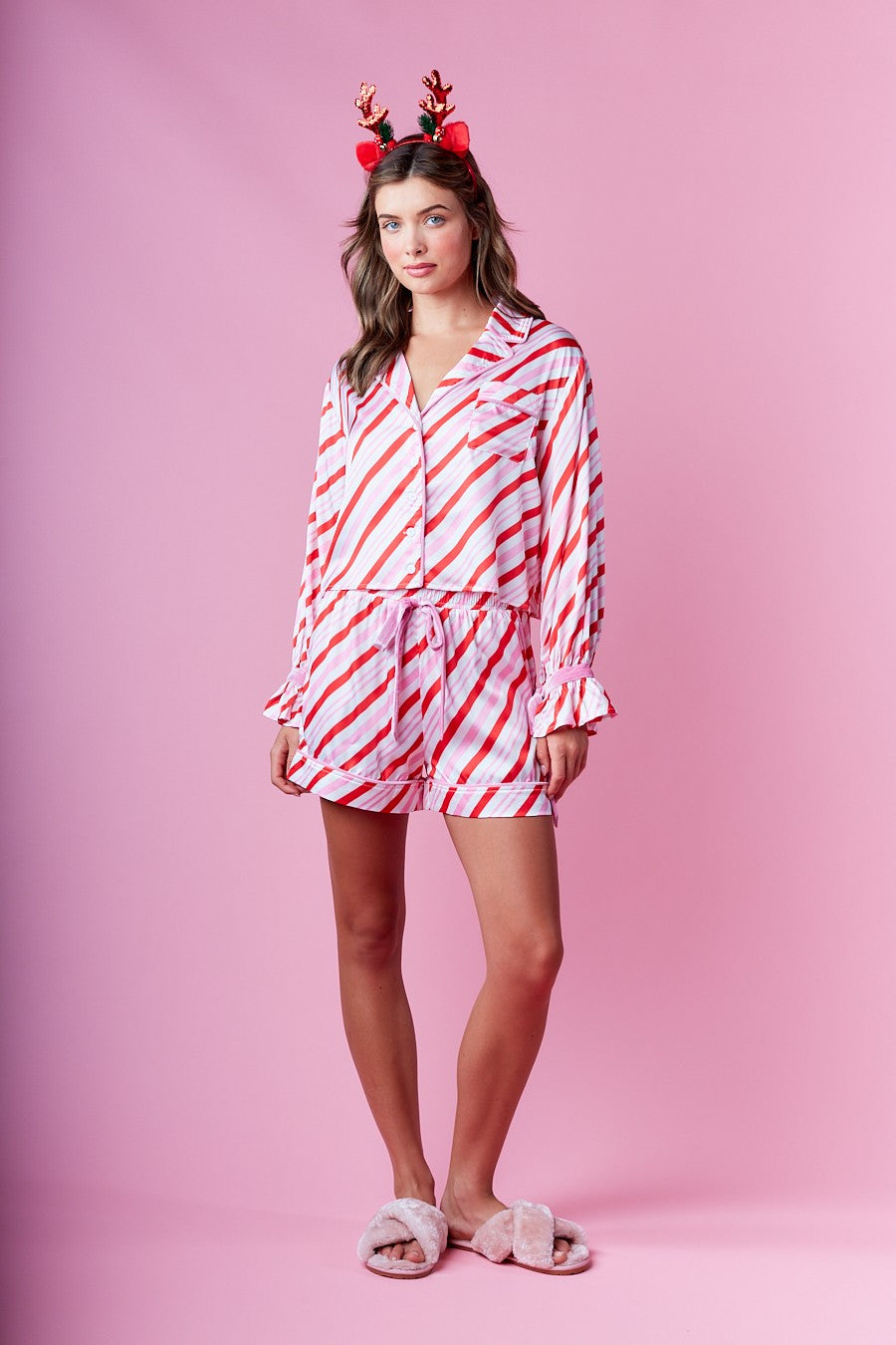 Candy Cane Stripe Pajama Set- 2 Colors