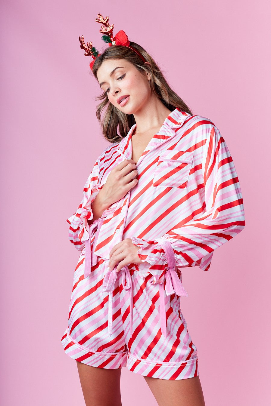 Candy Cane Stripe Pajama Set- 2 Colors