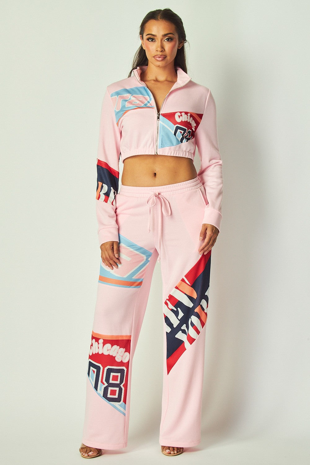 Chicago Patch Print Pants Set