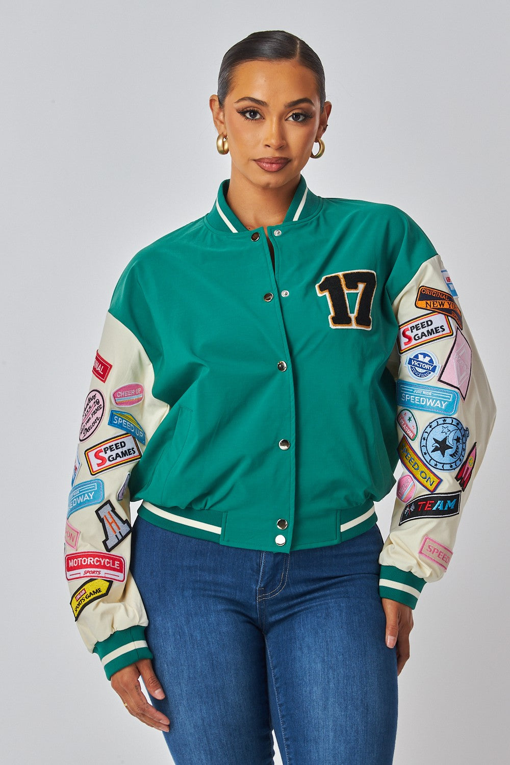 Lonni Patched Bomber Jacket- 3 Colors