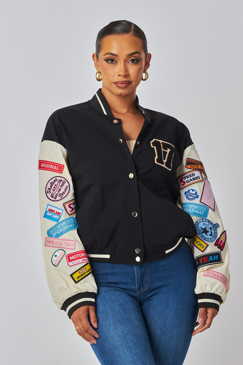 Lonni Patched Bomber Jacket- 3 Colors