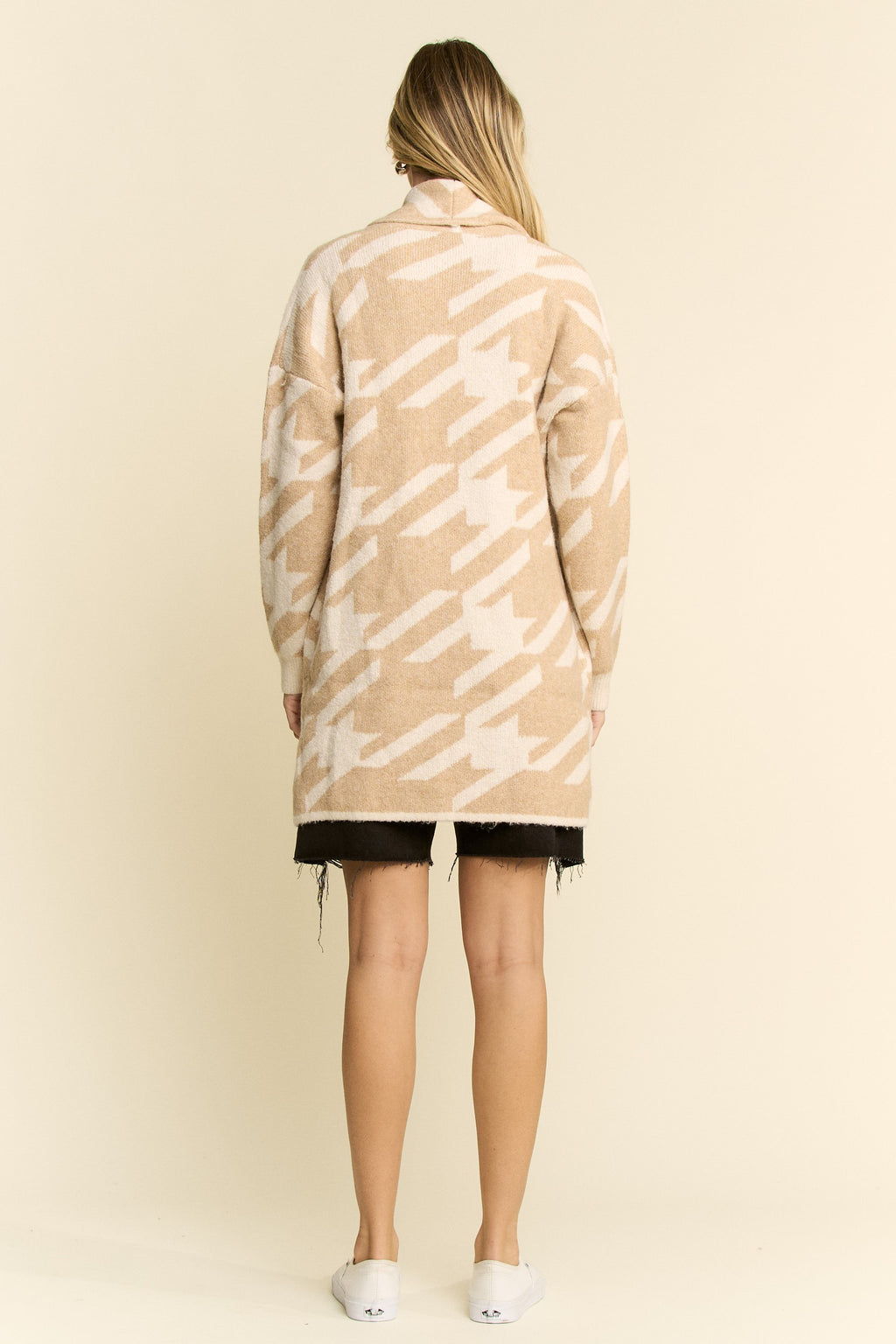 Oversized Houndstooth Cardigan- 2 Colors