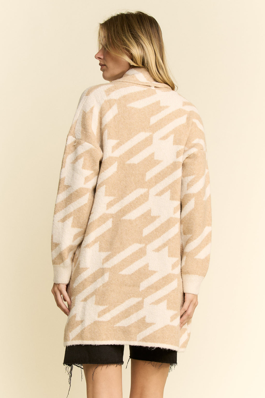 Oversized Houndstooth Cardigan- 2 Colors
