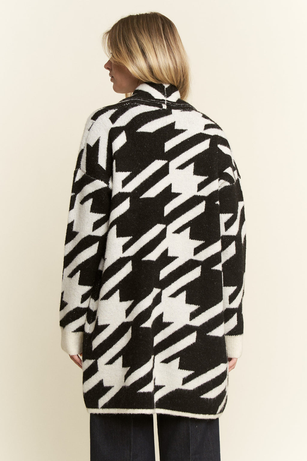 Oversized Houndstooth Cardigan- 2 Colors