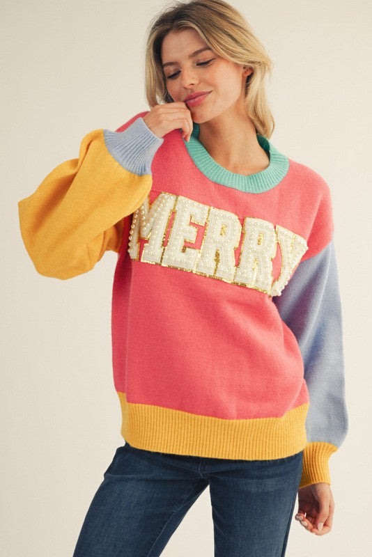MERRY Color Block Sweater- 2 Colors