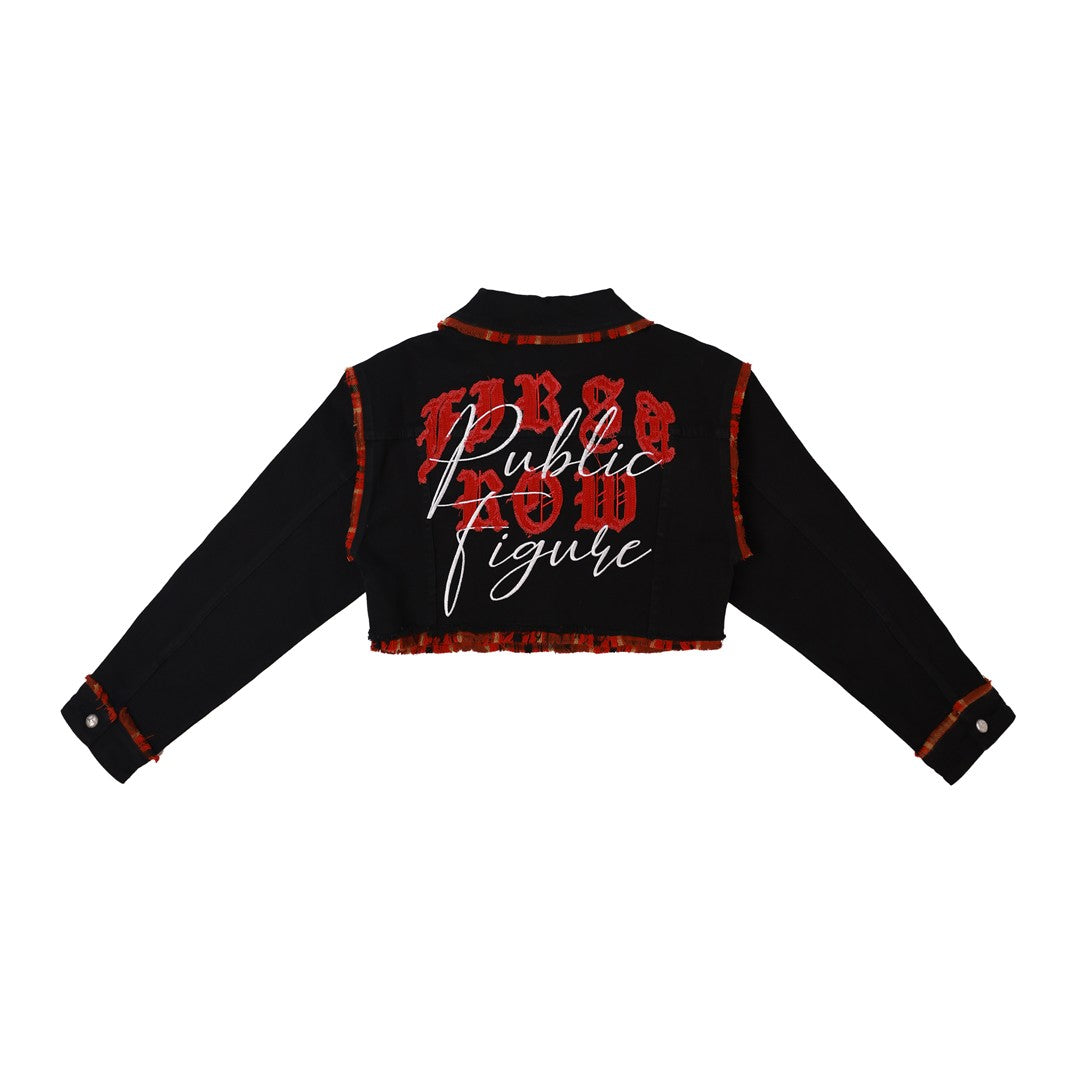 Plaid Edge Point Crop Jacket