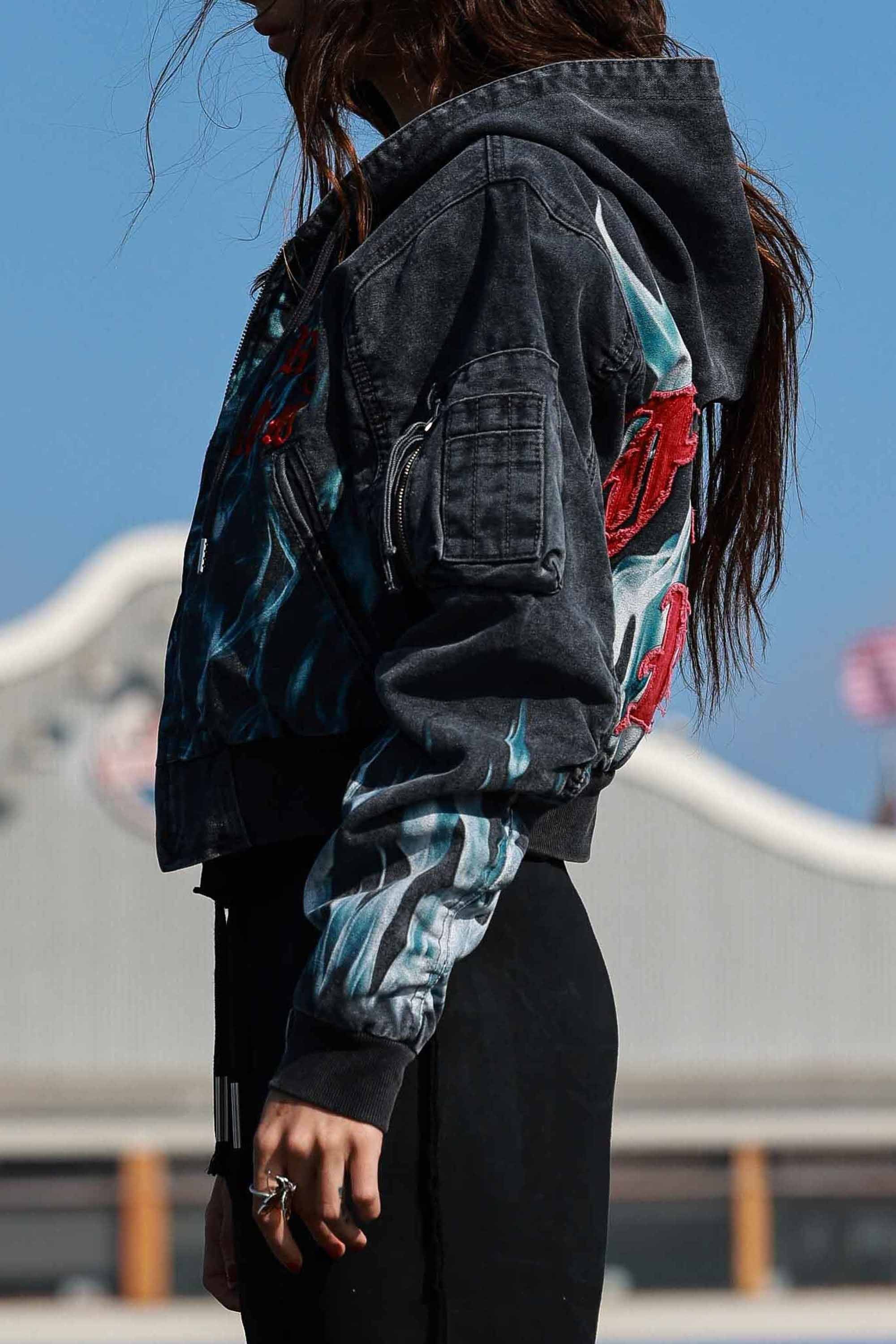 Wake Up And Be Fierce Flame Hood Jacket (W)