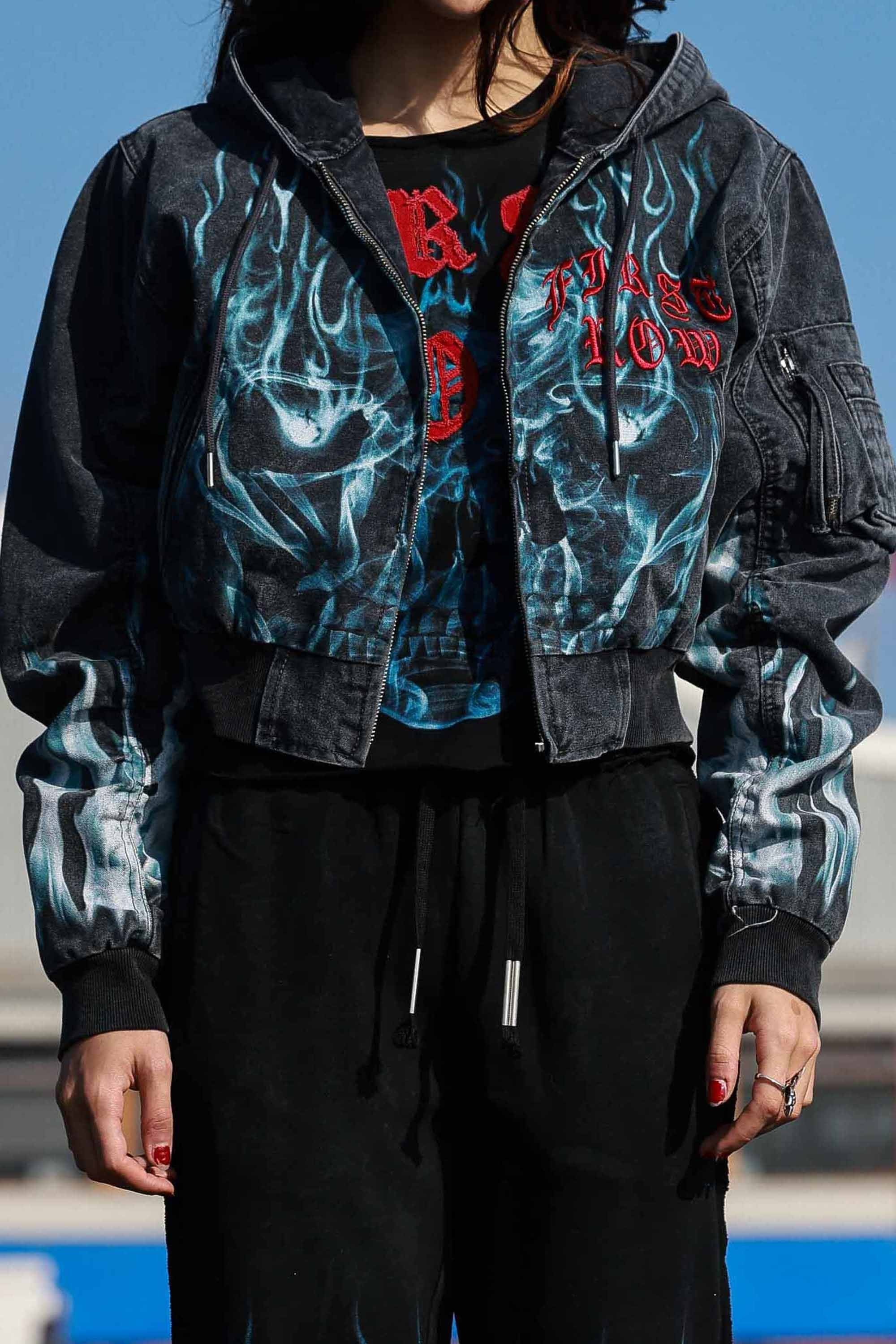 Wake Up And Be Fierce Flame Hood Jacket (W)