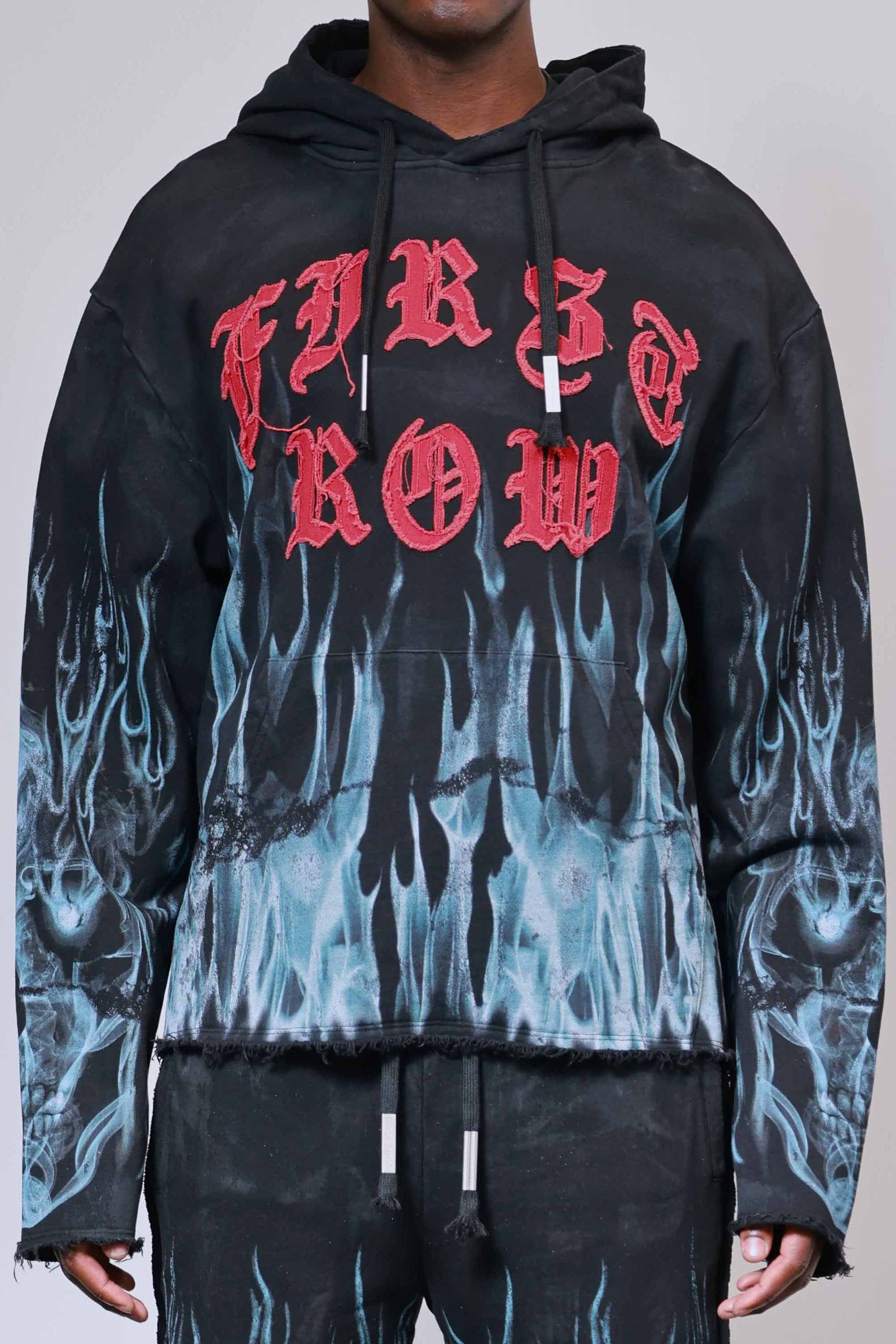 Wake Up And Be Fierce Flame Applique Hoodie (M)