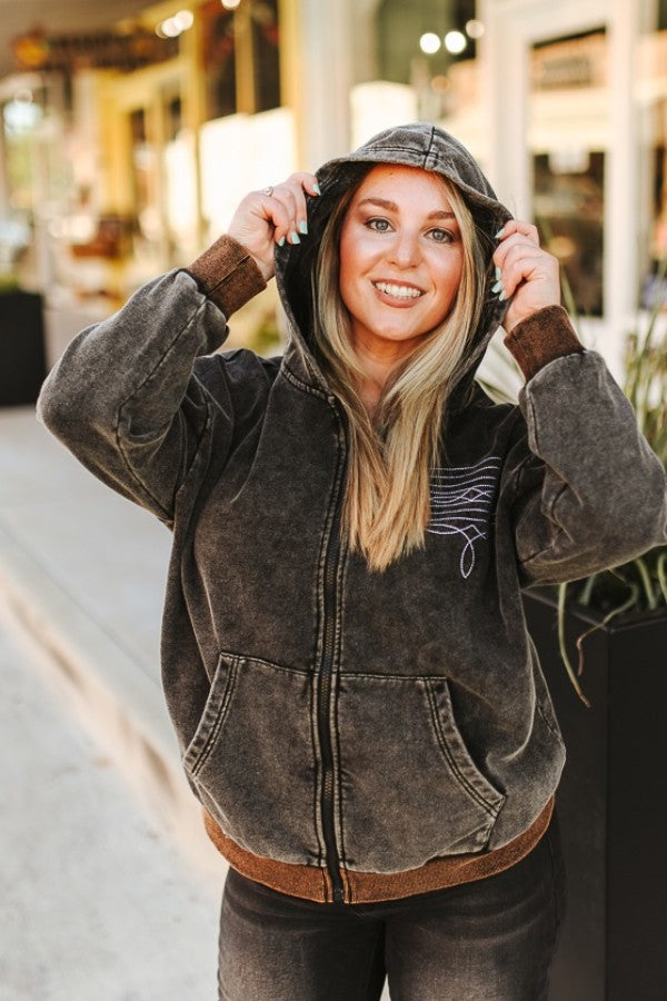 Mineral Wash Boot Stitch Jacket