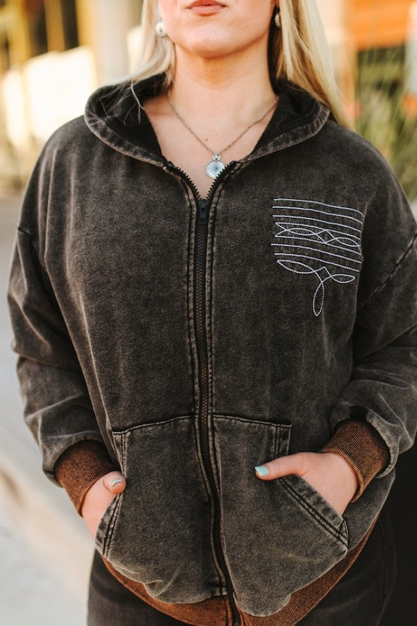 Mineral Wash Boot Stitch Jacket