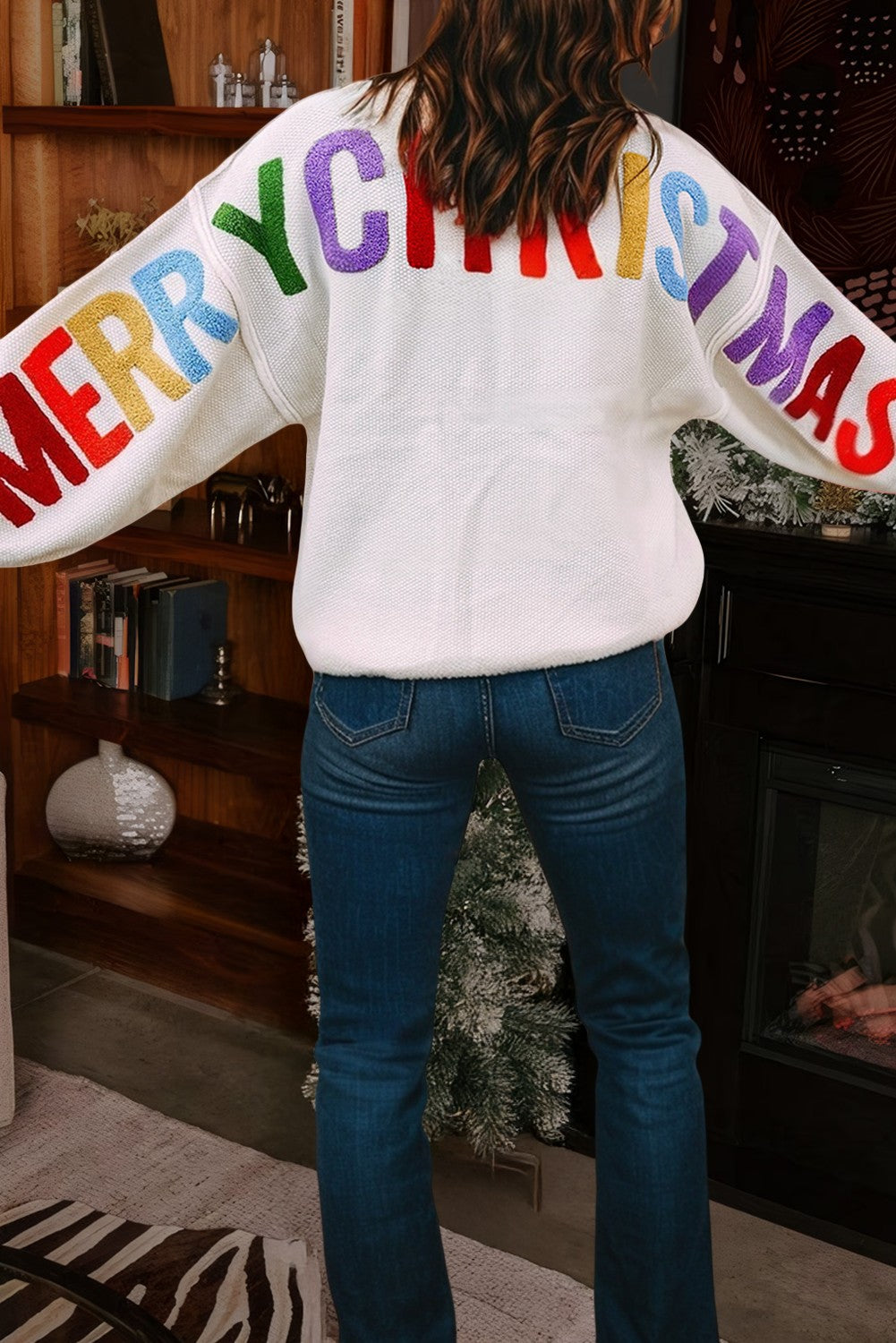 Merry Christmas Waffle Sweatshirt- 2 Colors