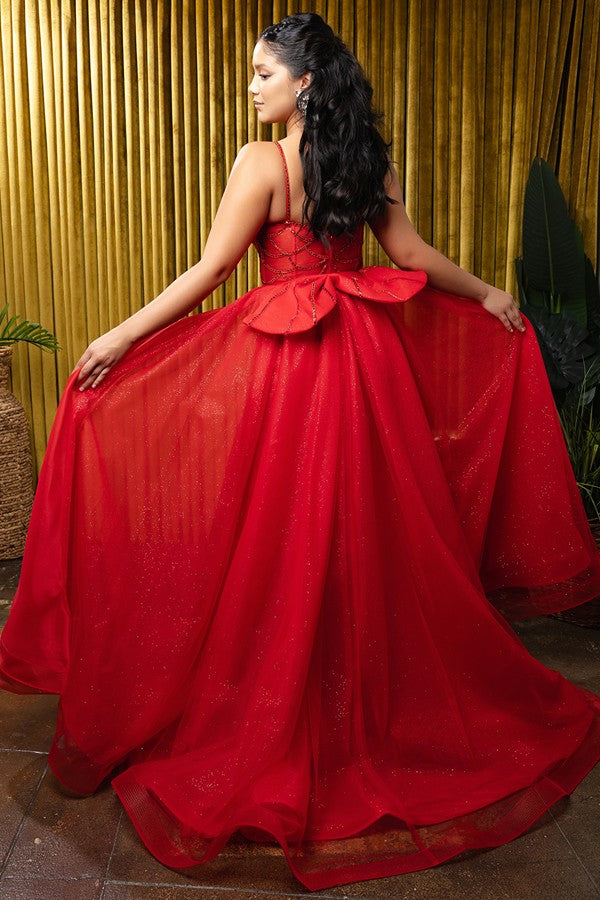 Lindsey Sheath Dress With Overskirt