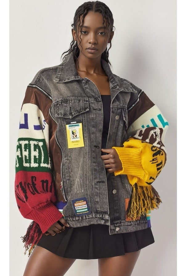 Graphic Denim Jacket