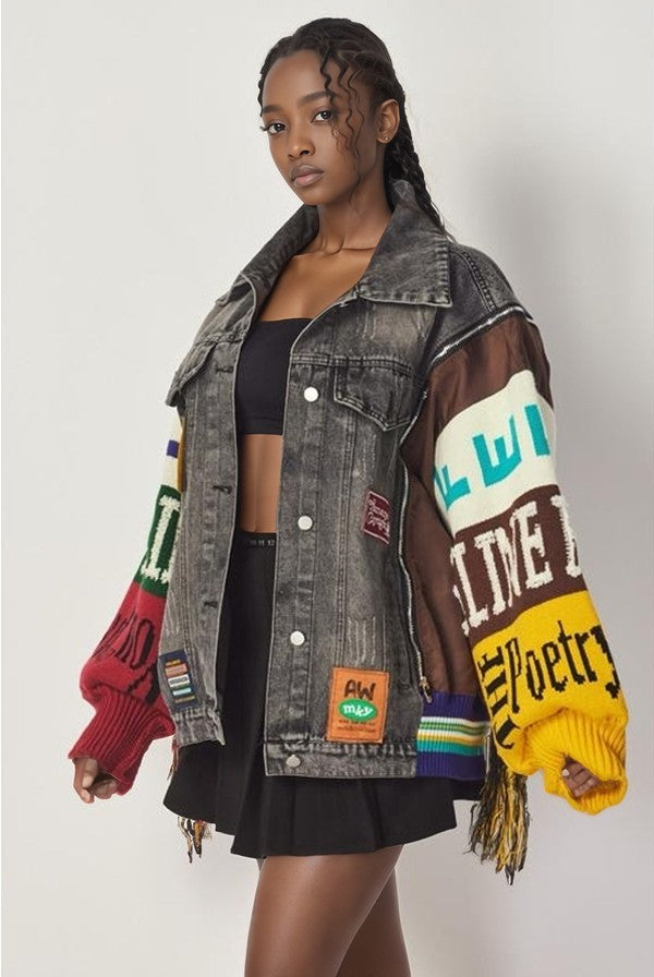 Graphic Denim Jacket