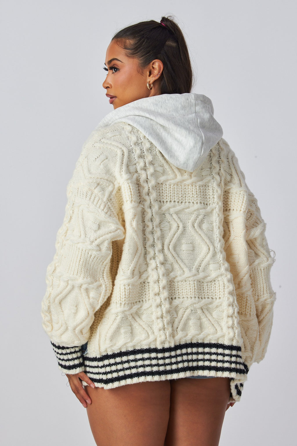 Oversized Cable Knit Jacket