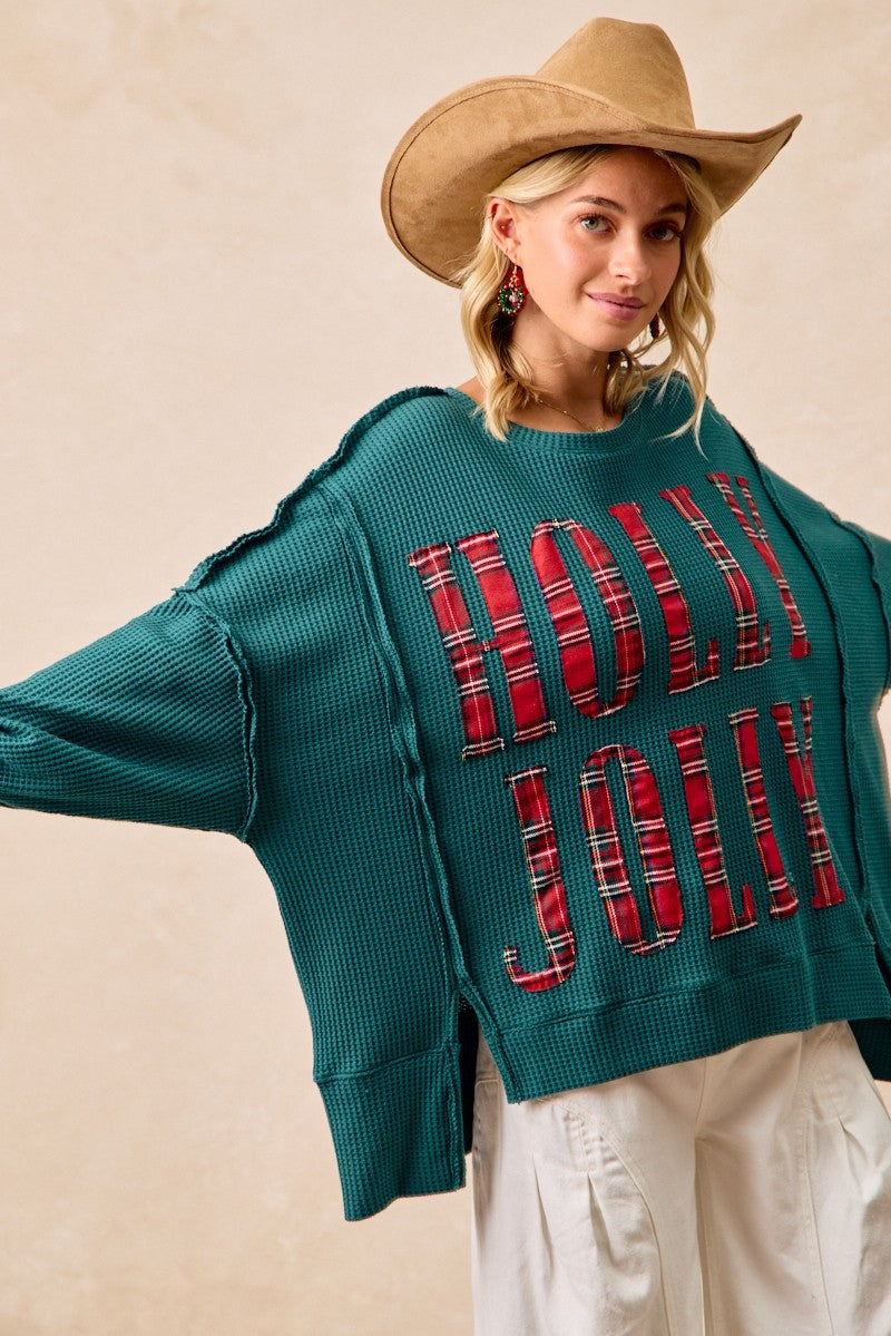 Plaid Holly Jolly Christmas Sweatshirt