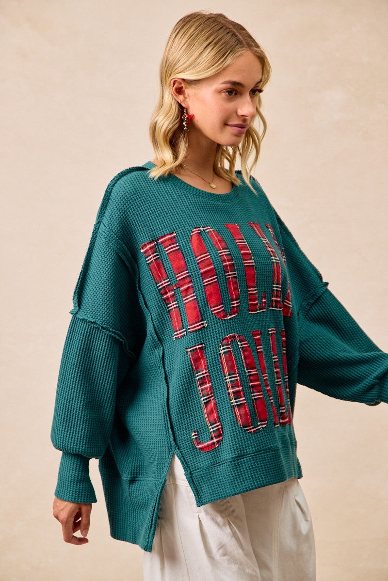 Plaid Holly Jolly Christmas Sweatshirt
