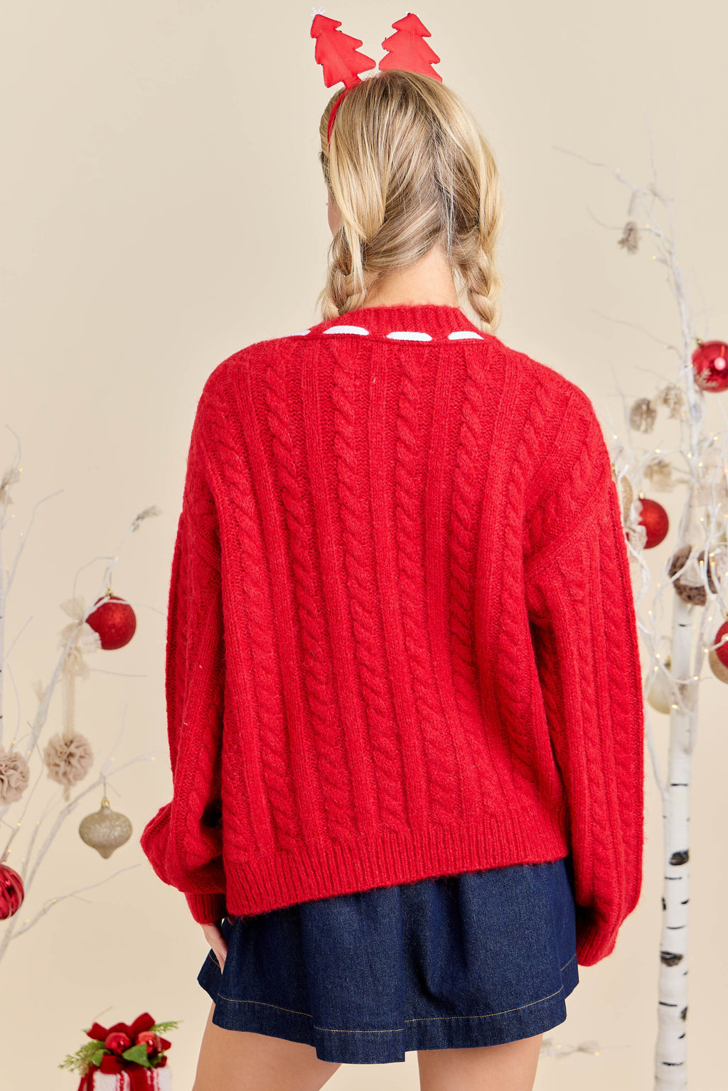 Tie Cable Knit Sweater- 2 Colors