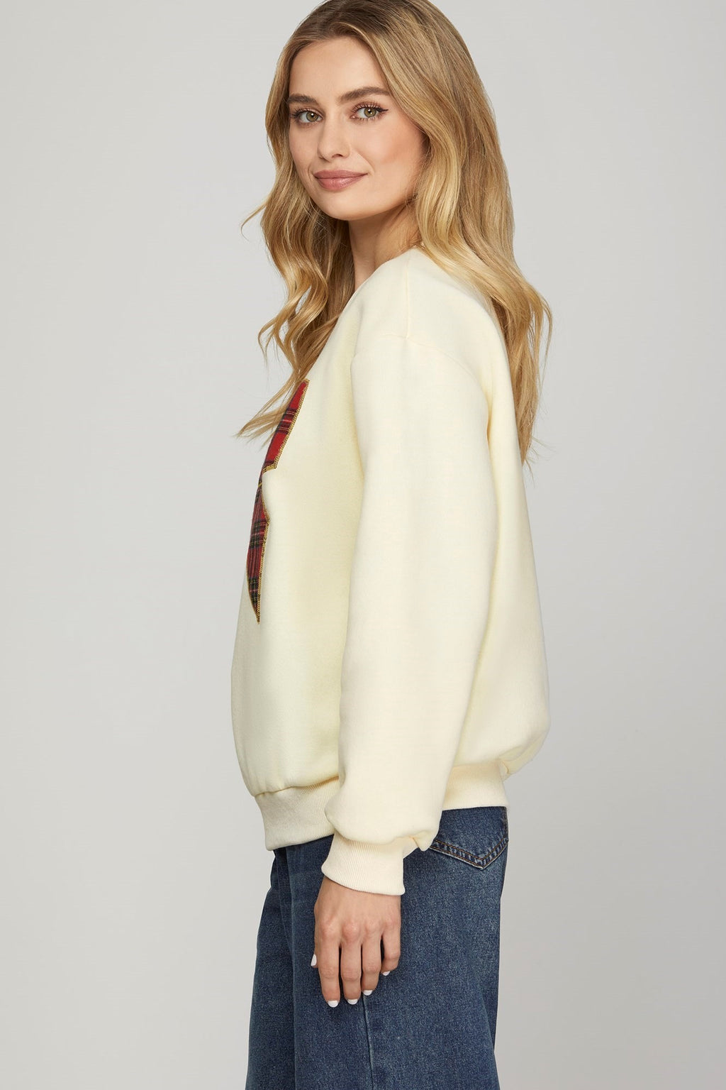 Christmas Plaid Bow Knit Top- 2 Colors