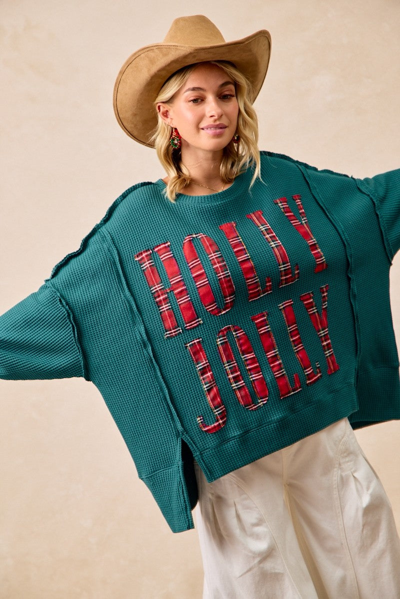 Plaid Holly Jolly Christmas Sweatshirt